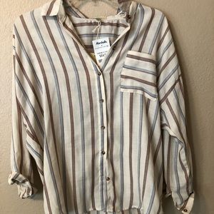 striped button down